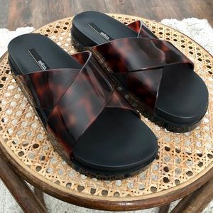 Tortoise Shell Cosmic Melissa Slide Sandals